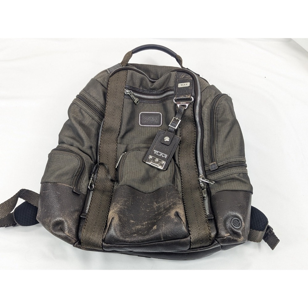 TUMI Backpack Alpha Bravo Kingsville Delux Ballistic Nylon Bag Travel Distressed